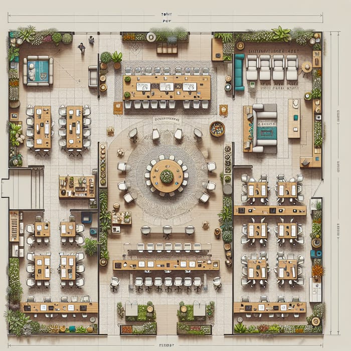 Top View Floor Design for Indian Wedding Event Management Office