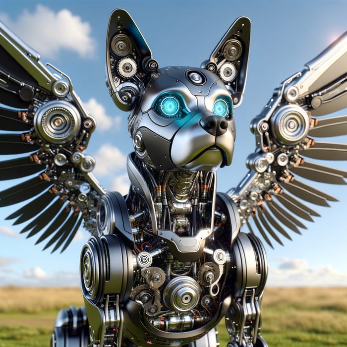 Futuristic Robotic Dog with Wings - Advanced Tech Pet