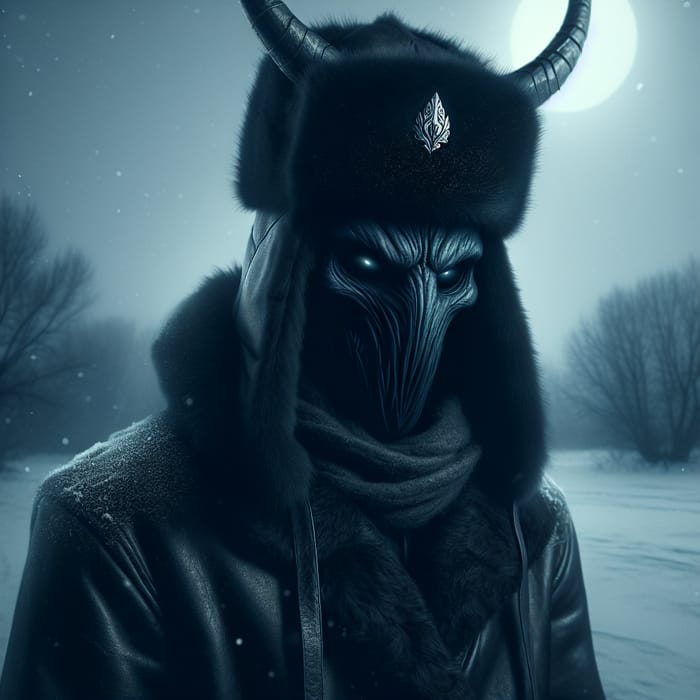 Sinister Demon in Ushanka Hat - Unveiling the Mystery