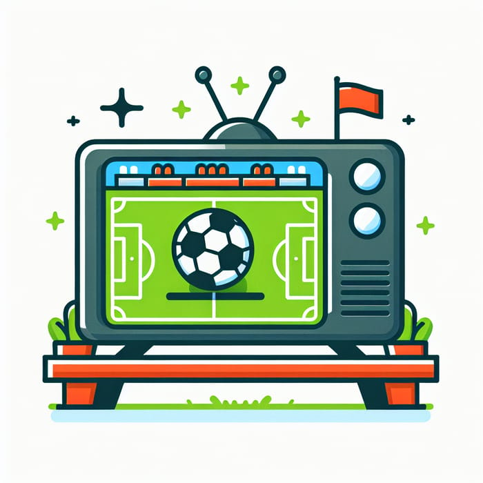 Simple Football Match on TV