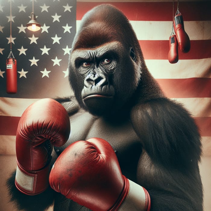 Boxing Gorilla: Power and Strength with Gloves