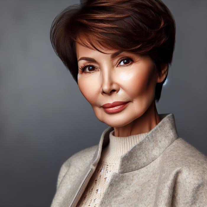 Chic Pixie Haircut for Mature Mongolian Women