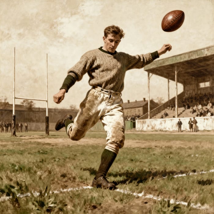 Vintage Football Player Illustration | Early 20th Century Vintage Football Player Illustration | Early 20th Century