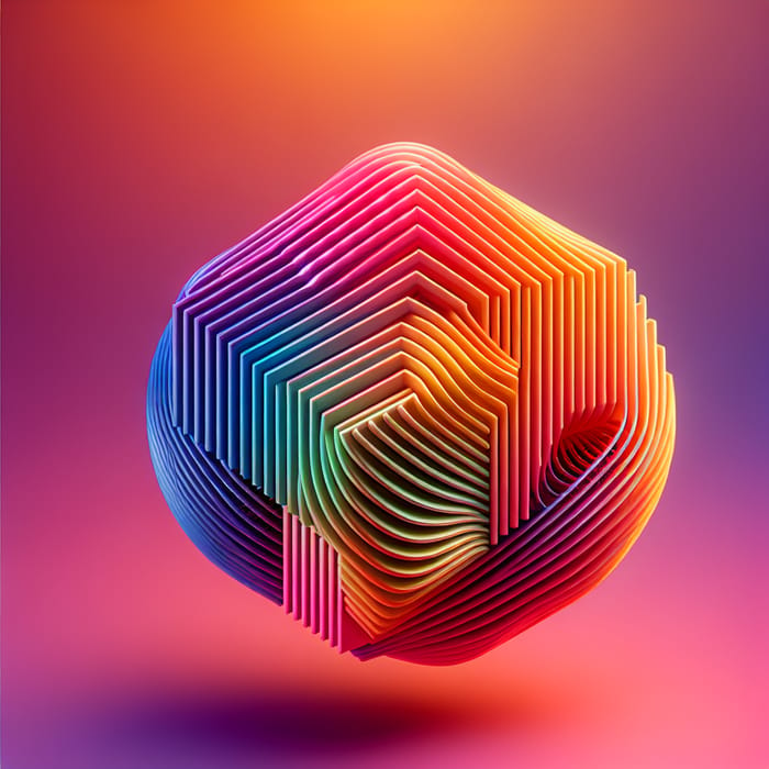 Vibrant 3D Shape on Gradient Background - Explore the Dimension