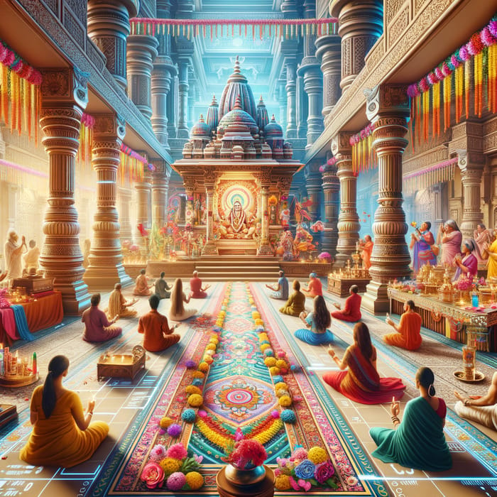 Vibrant Hindu Temple: Essence of Devotion, Spirituality & Color