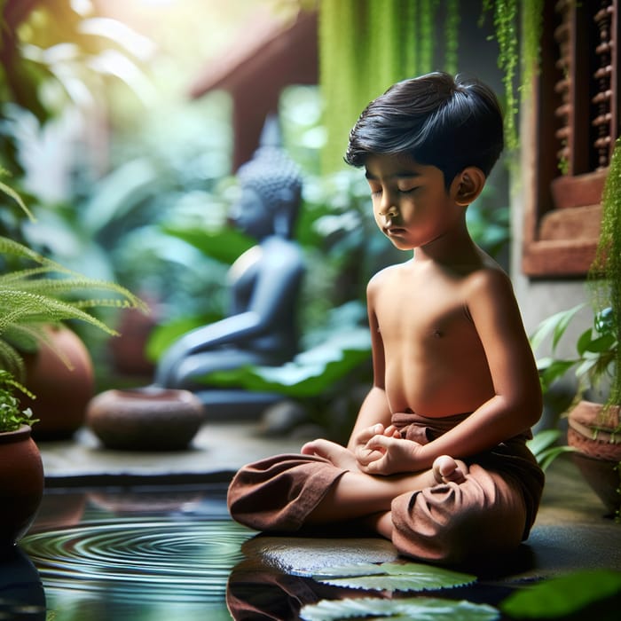 Meditation for Navel Energy: South Asian Boy's Focus