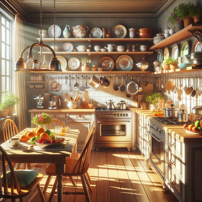 Vibrant and Inviting Kitchen Scene Background