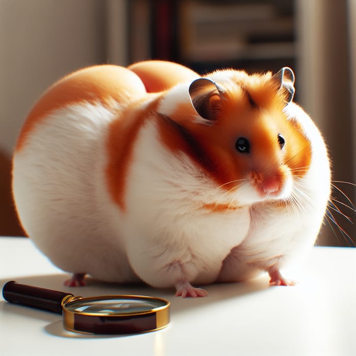 Male Hamster with Orange and White Fur Spyglass Detective