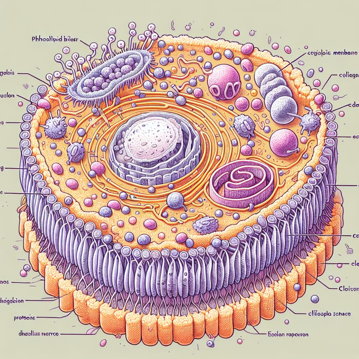 Detailed Illustration of Eukaryotic Cell Cytoplasmic Membrane