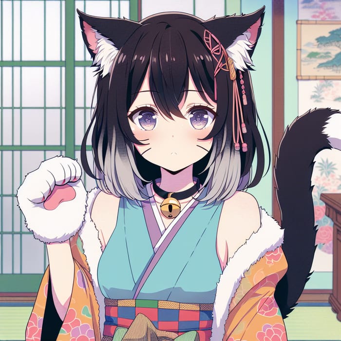 Adult Nekogirl Anime with Feline Characteristics