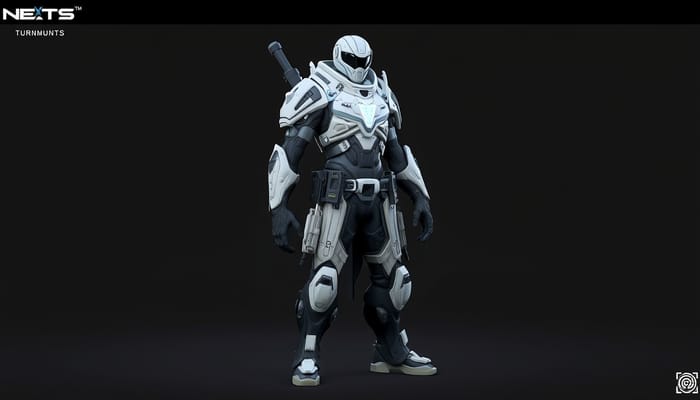 3D Sci-Fi Game Character Turnaround: Futuristic Armor