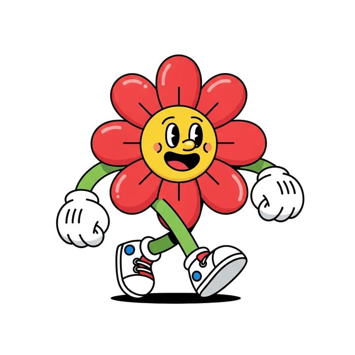 Cheerful Cartoon Flower Character for Kids Cheerful Cartoon Flower Character for Kids