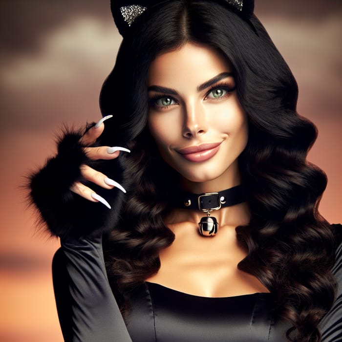 Feline Charm: Bella Italian Cat Woman in the Twilight