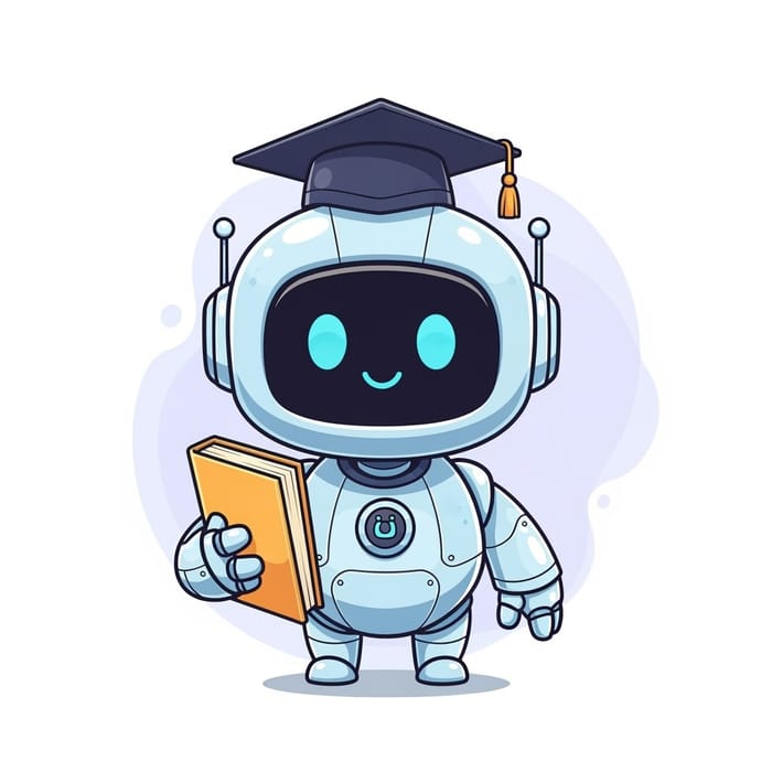 Cute Robot Mascot for Course App