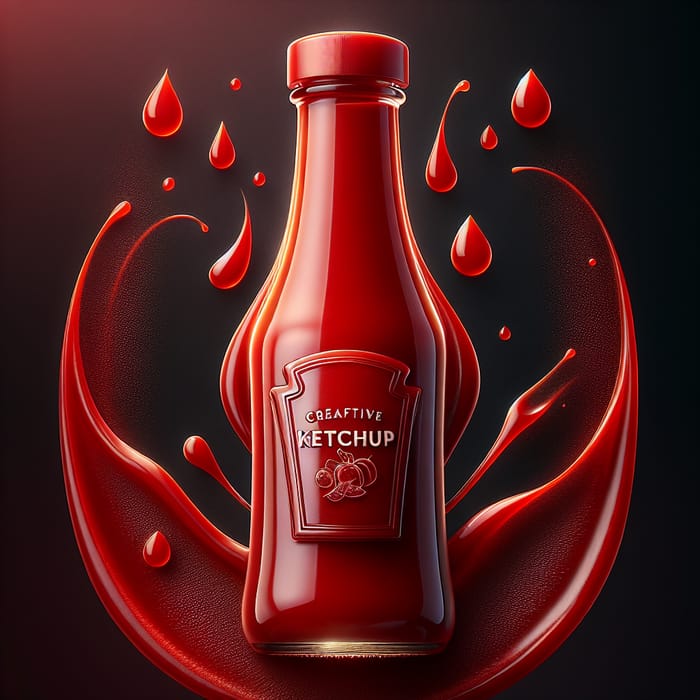 Artisan Crimson Ketchup Bottle - Captivating Visual Craftsmanship