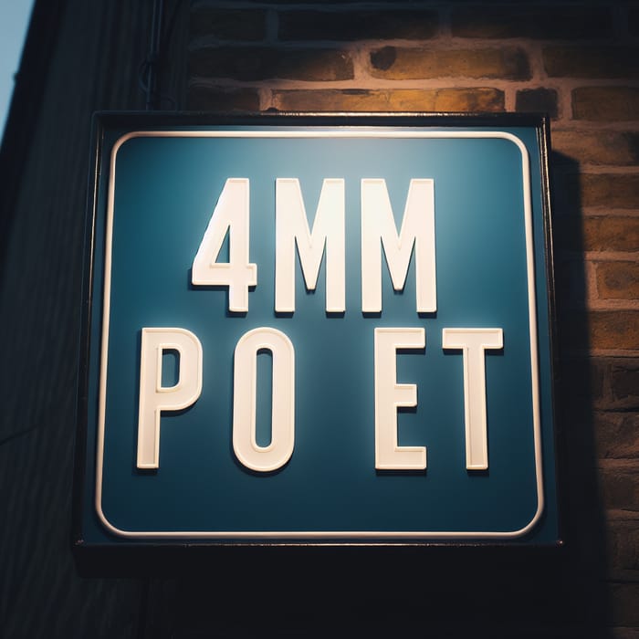 4AMPOET Sign on Deep Blue Background - Bold White Letters