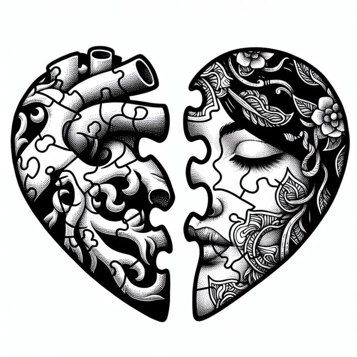 Two Hearts Perfectly Fitting Together