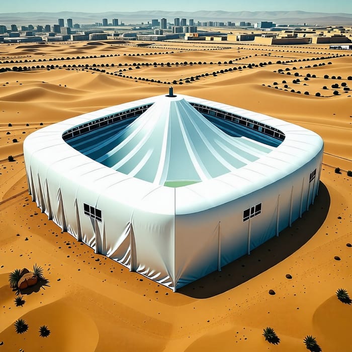 Hyper Realistic Olympic Stadium in the Desert