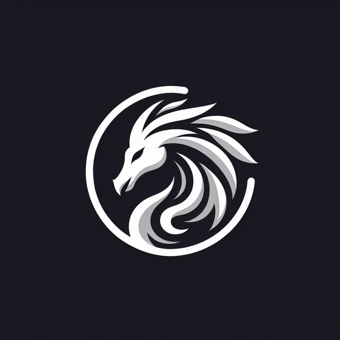 Monochromatic Mythical Creature Logo Design