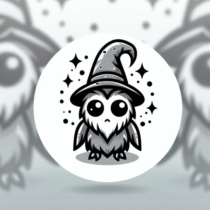 Cute Monochromatic Magical Creature Logo