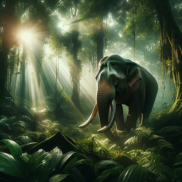 Sumatran Elephant in Natural Habitat