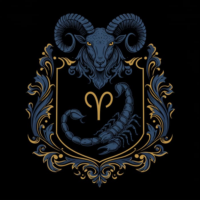 Classic Family Crest: Aries and Scorpius Design