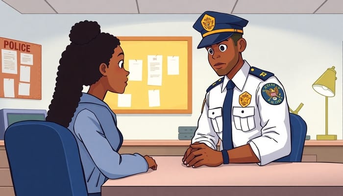 Police Officer and Teen Girl - A Respectful Encounter