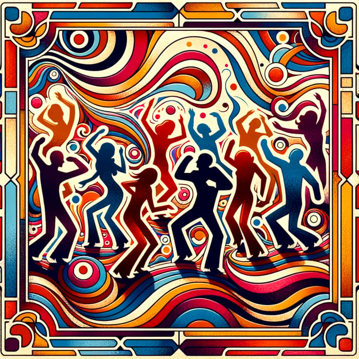 1970's Vintage Album Cover: Abstract People Dancing