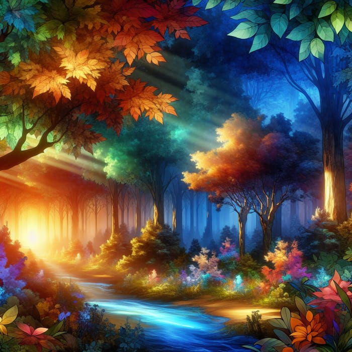 Fantasy Forest in Watercolor - Enchanting Wilderness