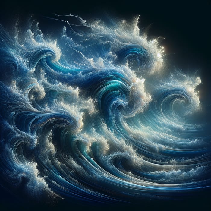 Abstract Ocean Waves - Visualize Nature's Mightiness