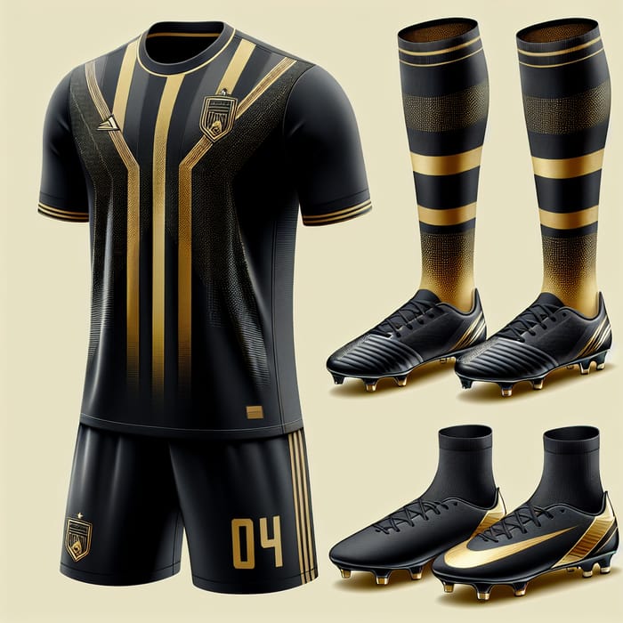 Custom Black and Gold Soccer Apparel Design