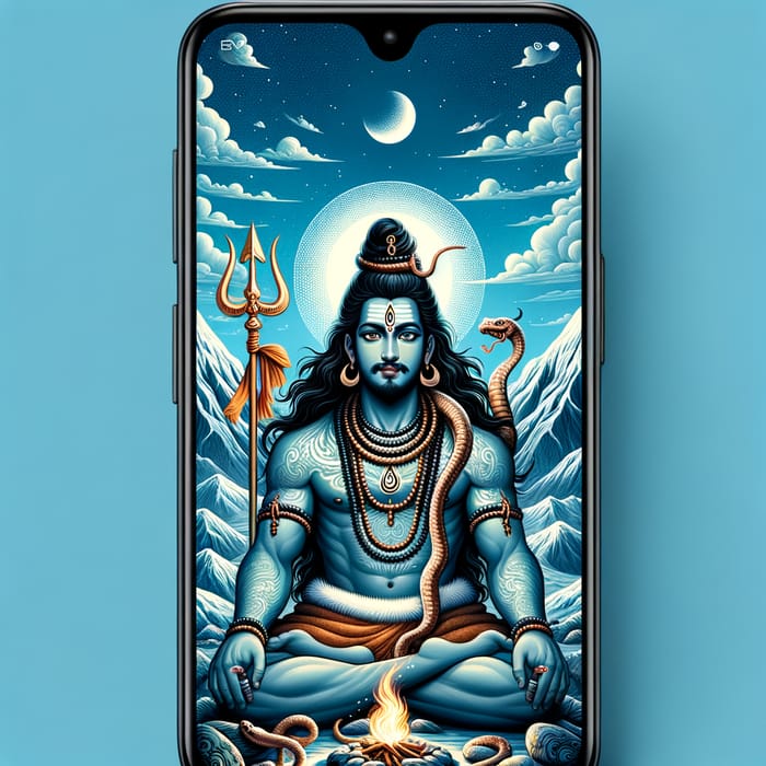 Mahadev Wallpaper: Tranquil Hindu Deity in Himalayas for Mobile