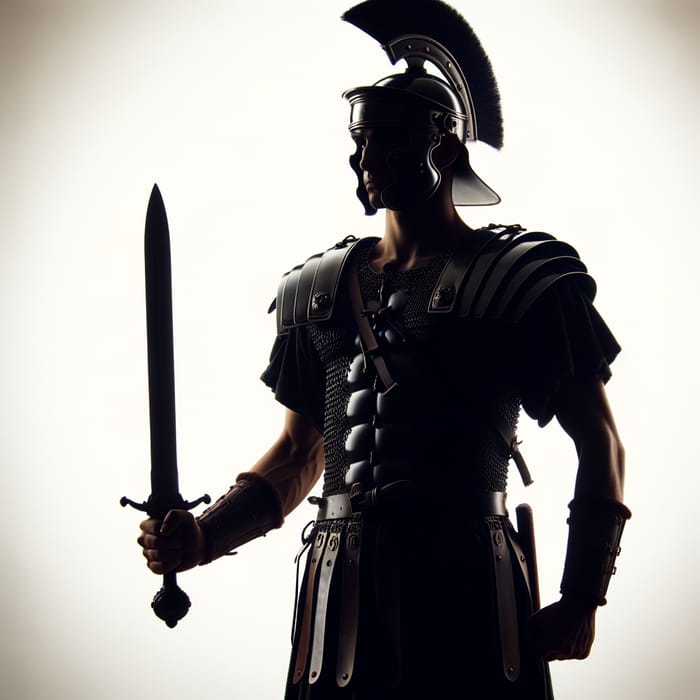 Roman Soldier Silhouette with Sword