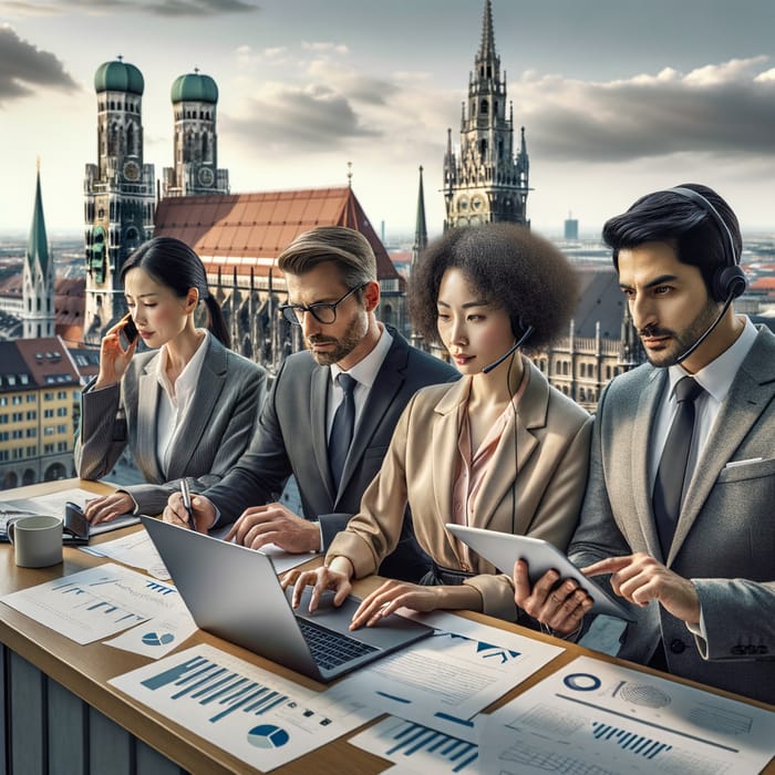 Diverse Team in Cybersecurity Drill in Munich