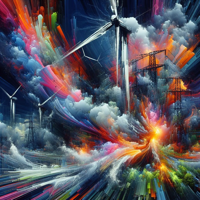 Chaotic Electric Windmill Disasters in Neon Art