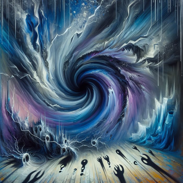 Vivid Representation of Anxiety Emotion | Abstract Cold Colors Art