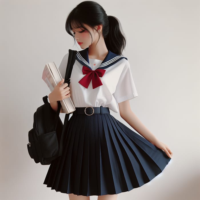 Female High School Student in Vietnamese Uniform | Education Image