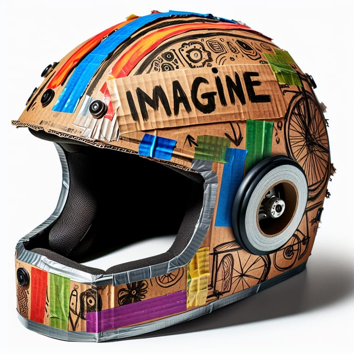 DIY Cardboard Box Helmet with Bicycle Visor