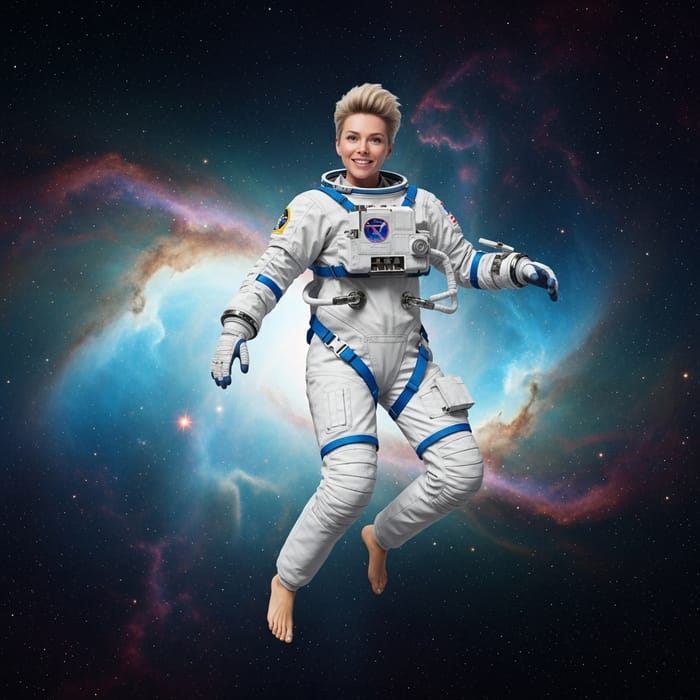 Barefoot Astronaut in Space