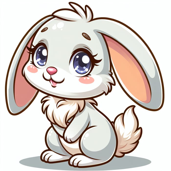 Unique Cartoon Rabbit - Expressive & Playful Character