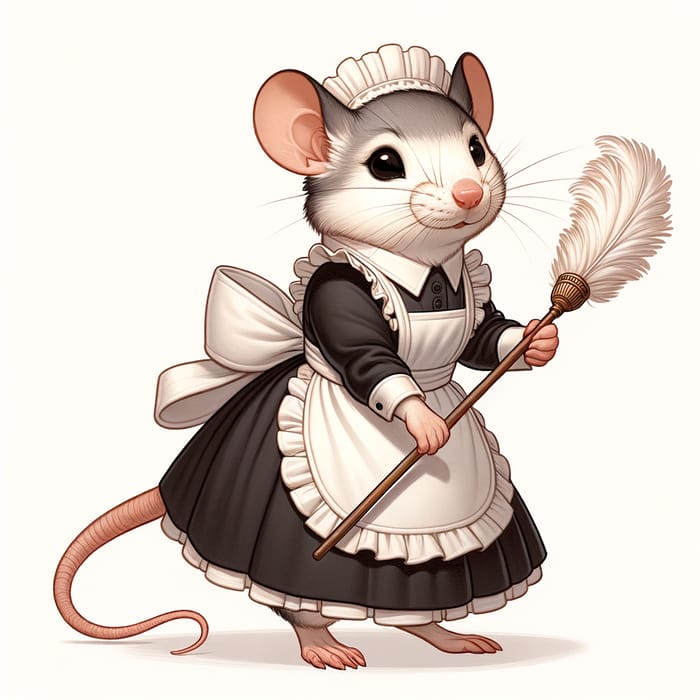 Charming Male Mouse in Maid Costume