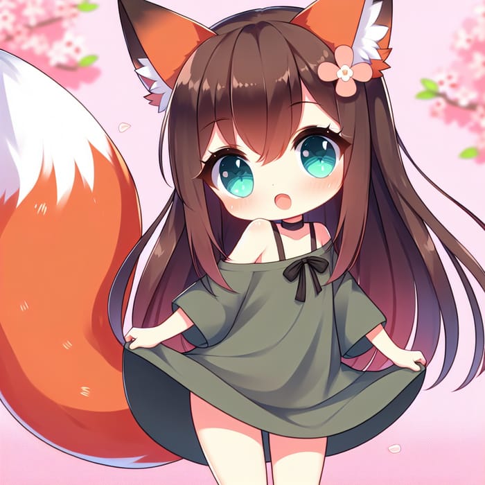 Cute Chibi Anime Fox Girl - Adorable Art