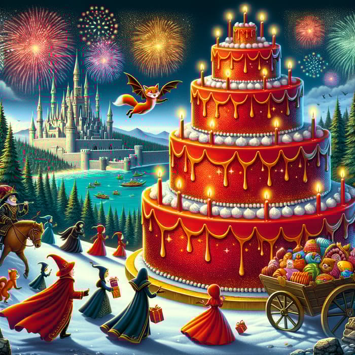 Magical Mimino Land Saved by Red Three-Tiered Cake in New Year Celebration Magical Mimino Land Saved by Red Three-Tiered Cake in New Year Celebration