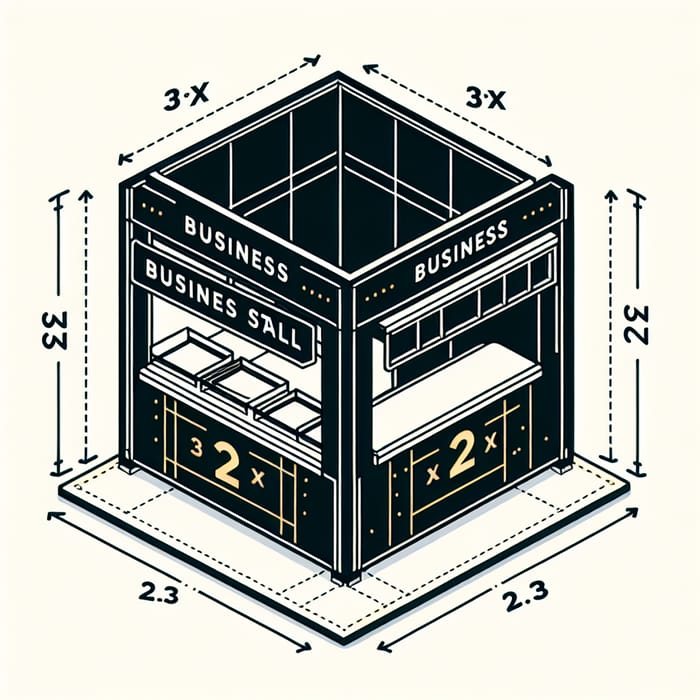 3x2x2.3m Black and Light Yellow Single Stall Business