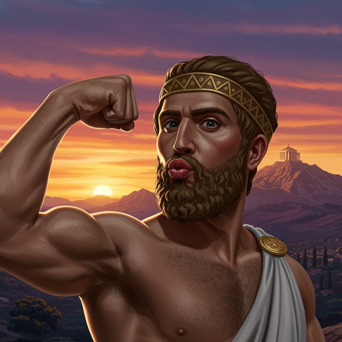 Ares the God: Epic Selfie at Mount Olympus