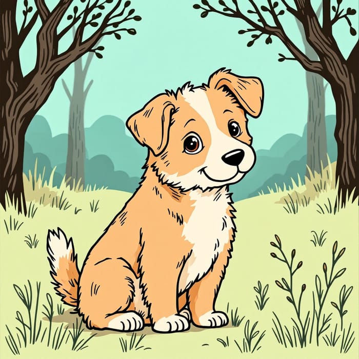 Charming Dog Illustration for Children's Books