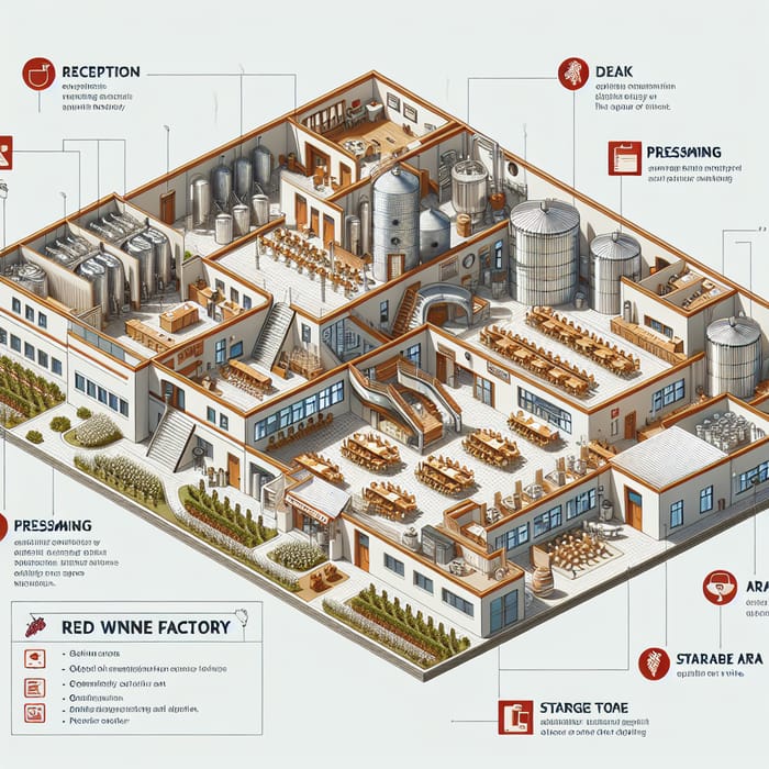 Comprehensive Floor Plan for Red Wine Factory | Layout & Design Guide