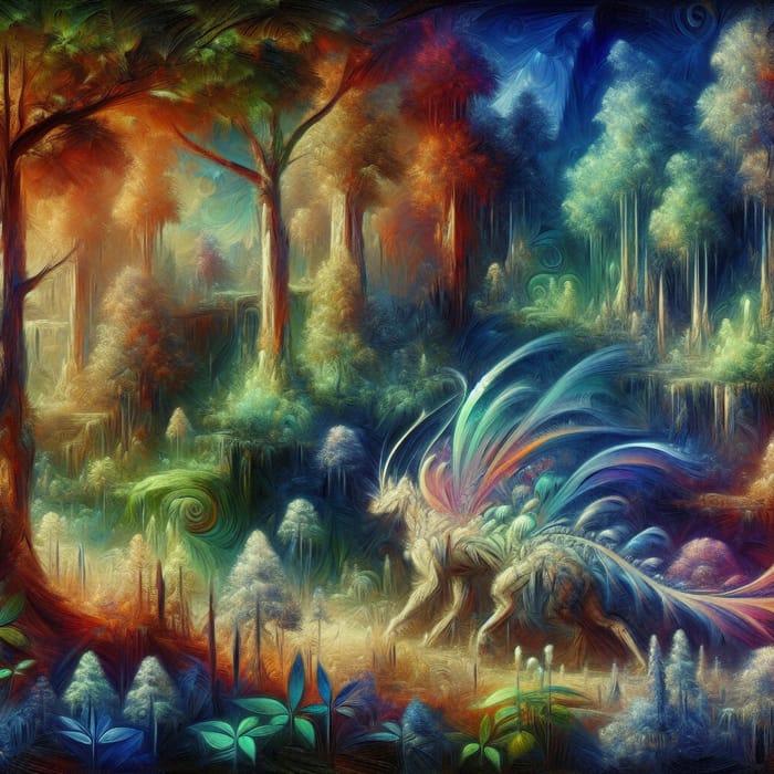 Enchanted Forest Glade: A Surreal Transformation