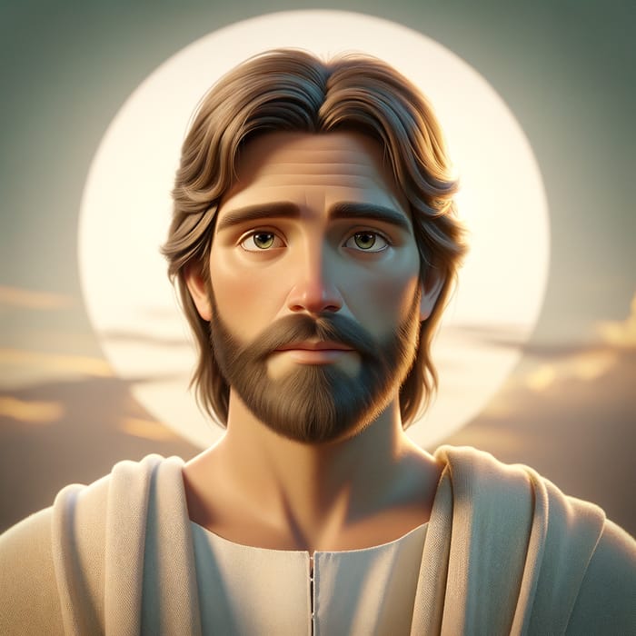 Animated Interpretation of Jesus: Serene Depiction