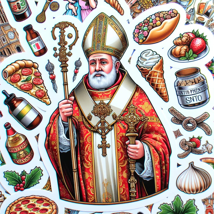 Feast of San Gennaro Sticker | Patron Saint Illustration